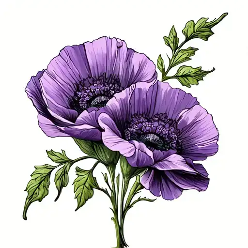 Masculine Lilac And Poppy Flower