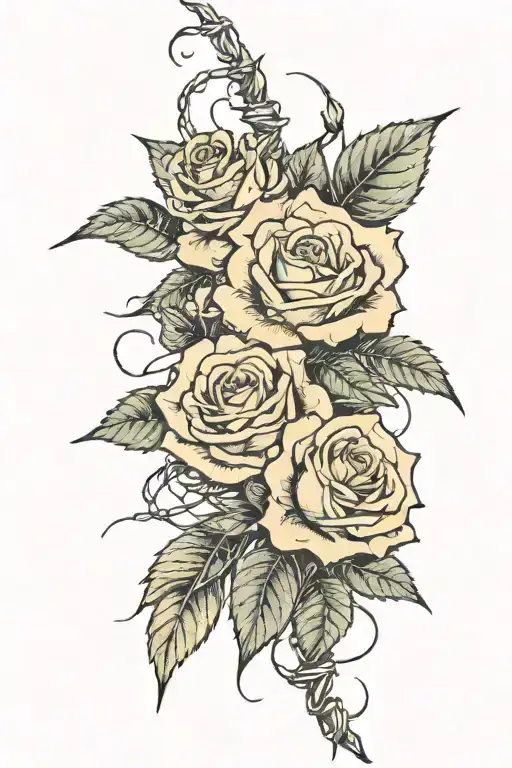 Bouqet Of Roses That Turns Into Barbed Wire