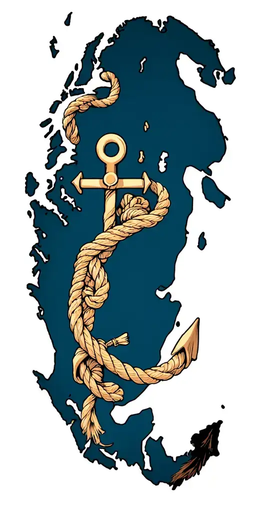 Maritime Anchor Rope Rope Map Of The Aegean Sea Map Map Of The Sea Girl's Tail Colored