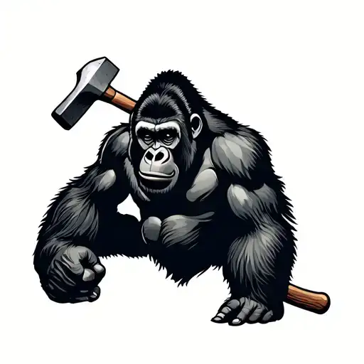 Gorilla Using Hammer