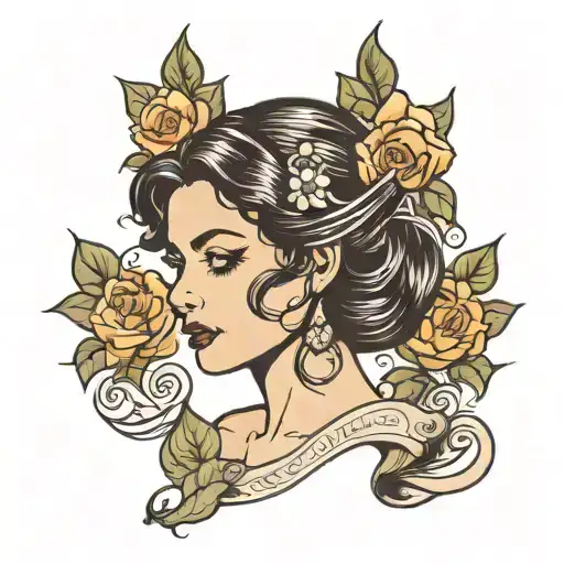 Woman Face With Dark Hair