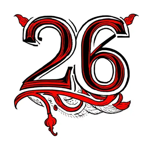 Number 26 At Points And Red Lines