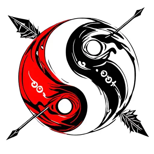 Arrow Around Ying Yang
