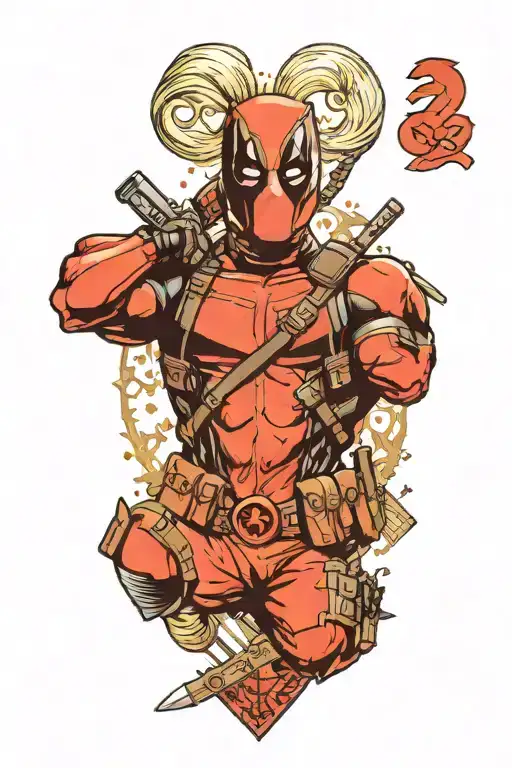 Deadpool Logo Incorporating Unicorn Ready For War
