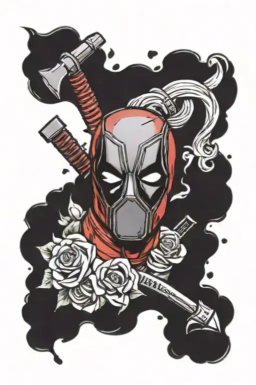 Deadpool Logo Incorporating Unicorn