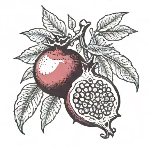 Pomegranate Fruit In Black