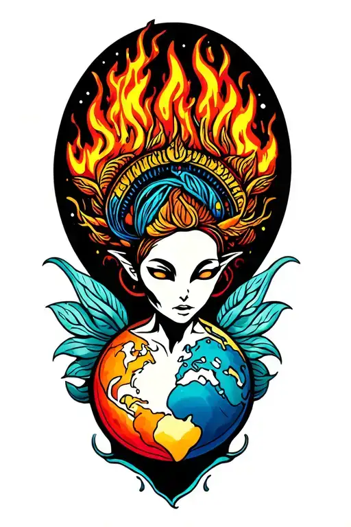 Fire Water Earth Air Alien Androgynous