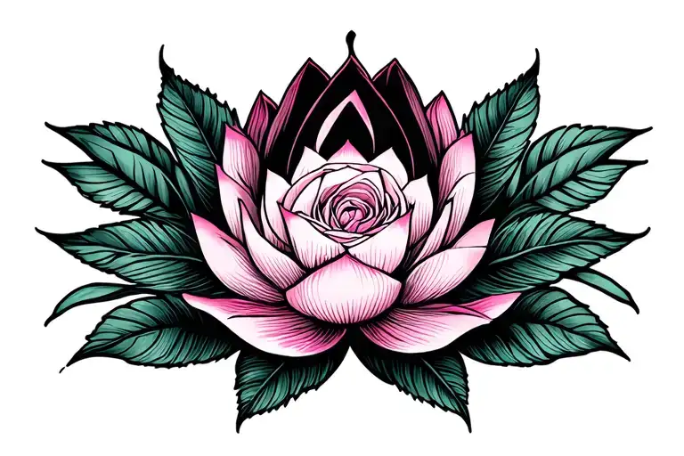 Lotus And Rose Mandala Design