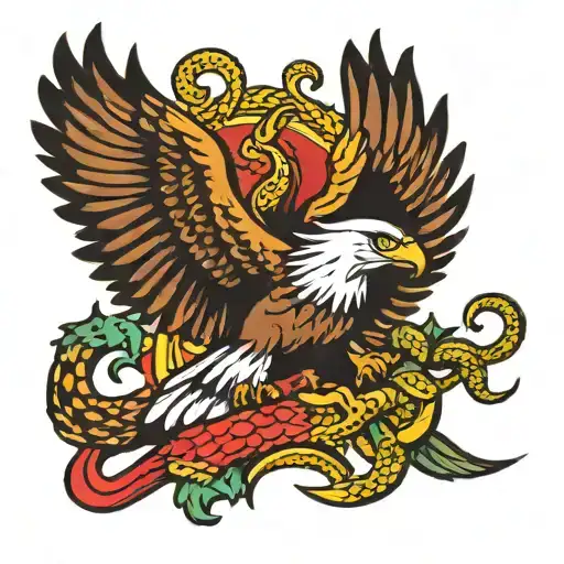 Eagle Fighting With Snake