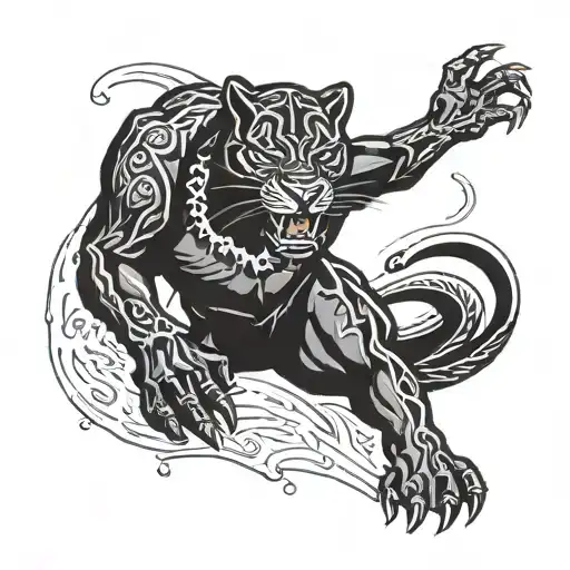 Black Panther With Body In Full Length Sleeve