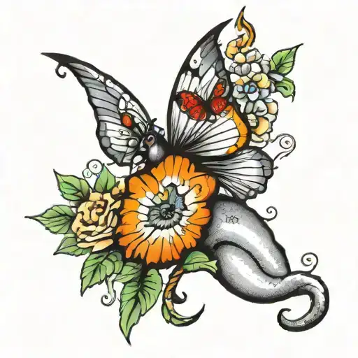 Capricorn With Butterfly