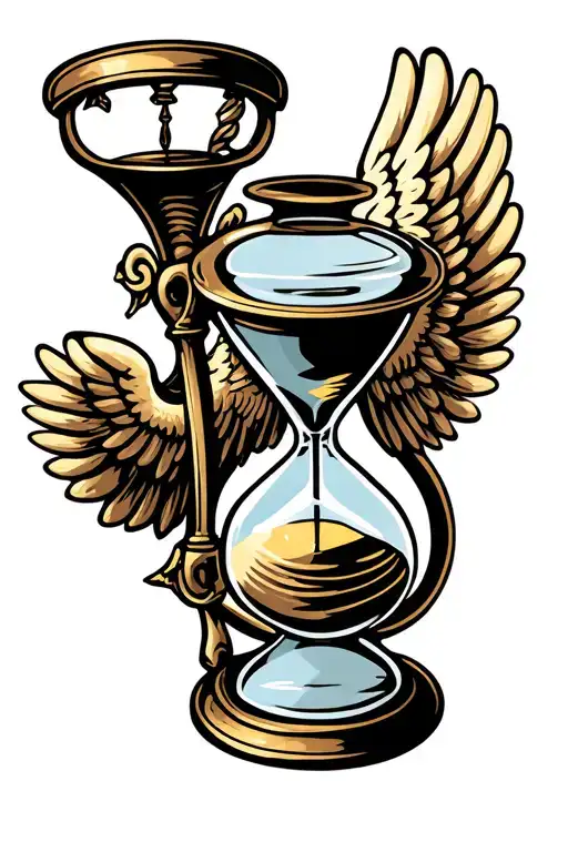 Hour Glass With Angle Wings