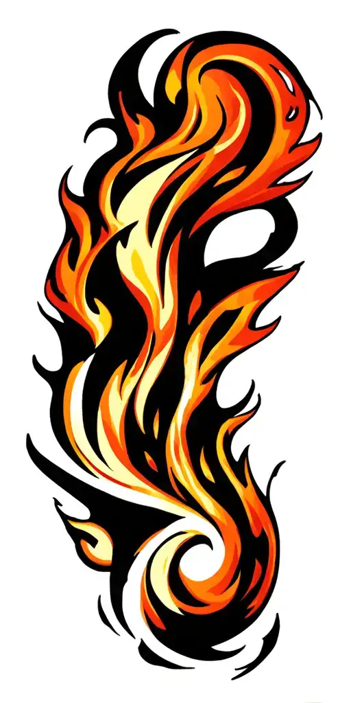 Flame Tribal Black Line