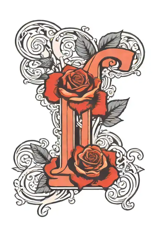 Rose With Letter Nj Title