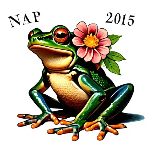 Frog With Flowers Symbolising Death Date