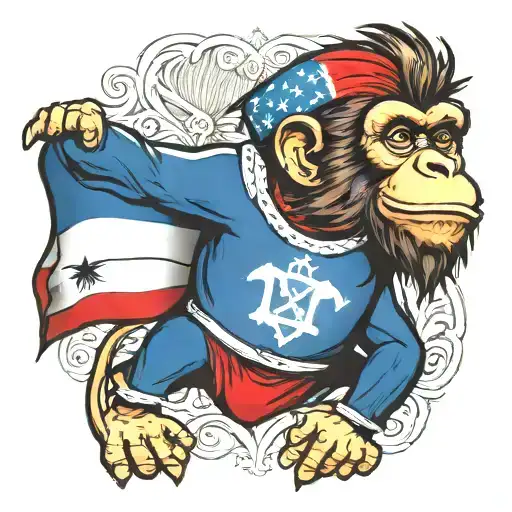 Monkey Dominican Republic Flag Incorporated