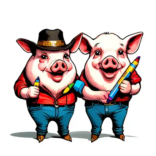 Piggie And Gerald Characters By Mo Williams Holding Crayons