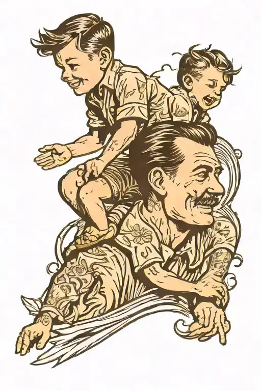 Son On Dad Shoulders