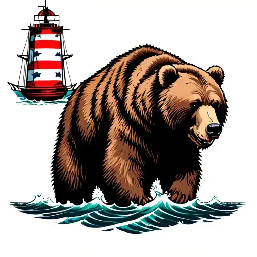 United States Coast Guard Buoy Tendor With A Kodiak Bear In The Bearing Sea Being Fucking Nautical