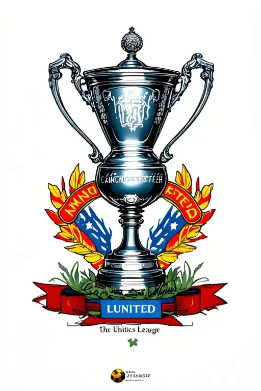 Manchester United With Champions League Trophy