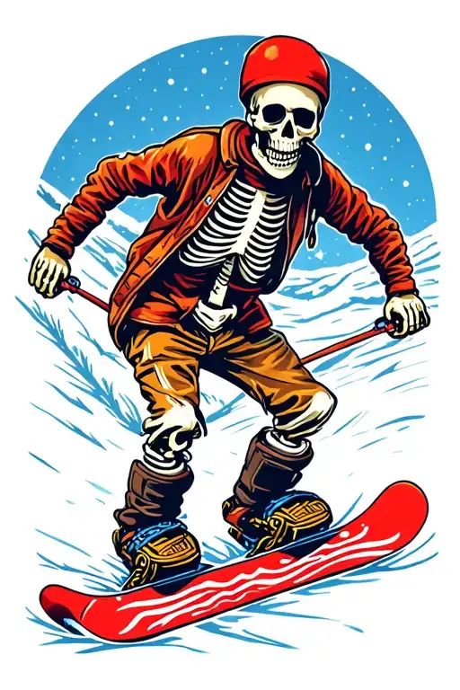 Skeleton Snowboarding