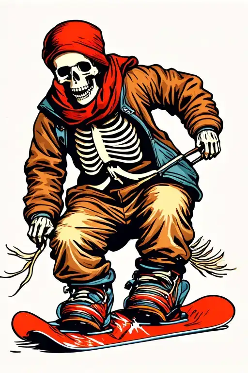 Skeleton Snowboarding Method Grab