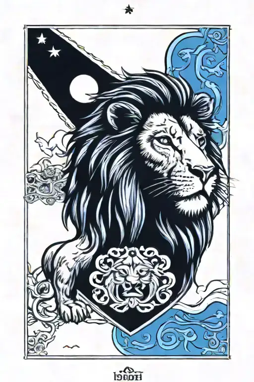 Tarot Card Featuring Lion Head