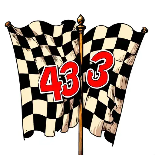 Crossing Checkerd Flags With The Number 43