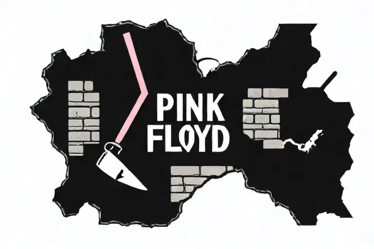 Pink Floyd's The Wall Hammers With Brick Wall Background
