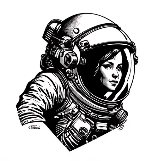 Traditional Astronaut Woman Portrait