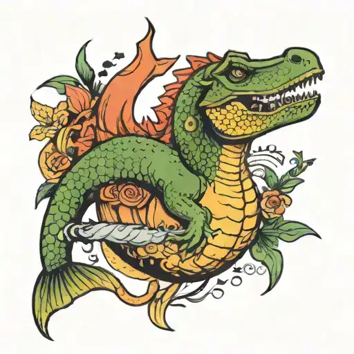 Dinosaur Mermaid Holding