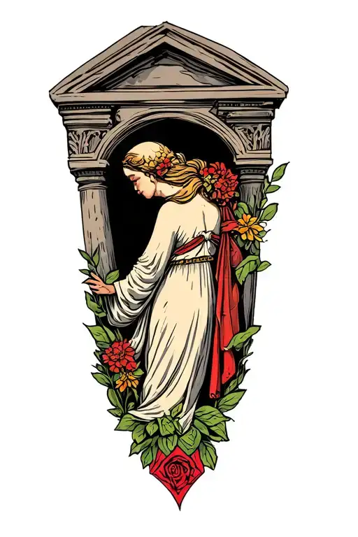 Inside Tomb Looking Out Into Distance