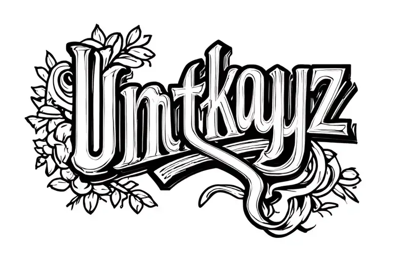 Text That Says Untkayz In Script Font Style