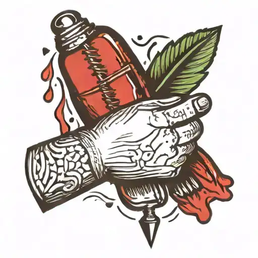 Zipper Bleeding Hand Grabbing