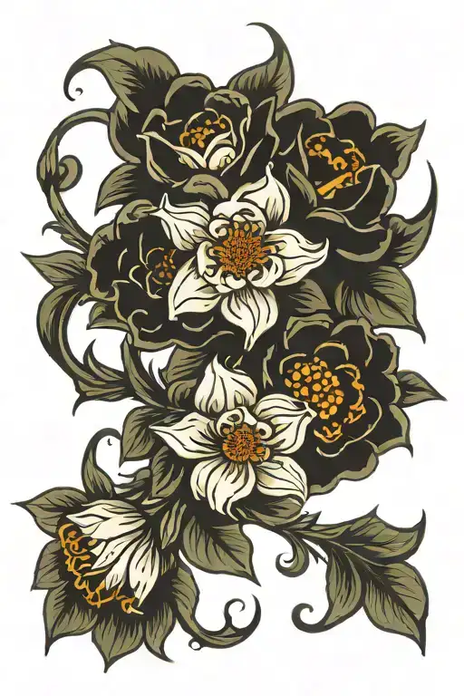 June And July Flowers Intertwined