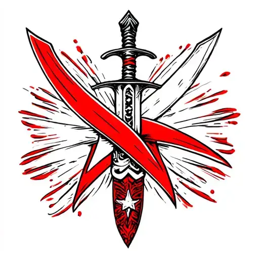 Red And White Dagger