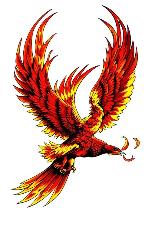 Fire Phoenix Rising Flying
