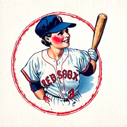 Baseball Pin Up Model Red Sox