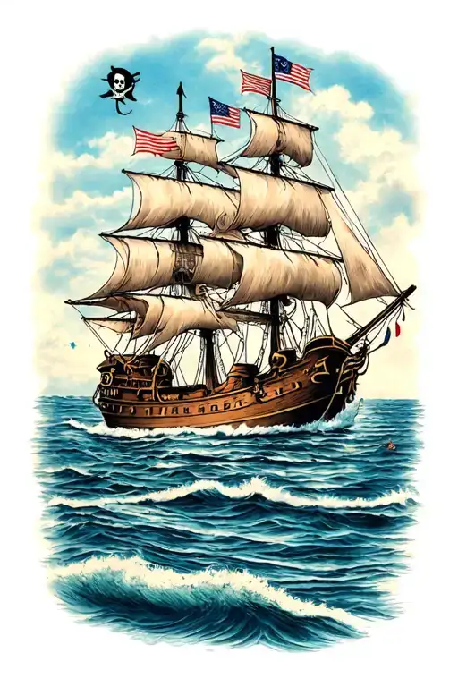 Pirate Ship Sailing