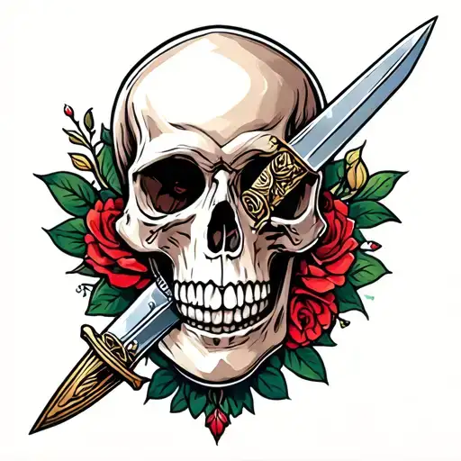 Dagger Going Through A Skull