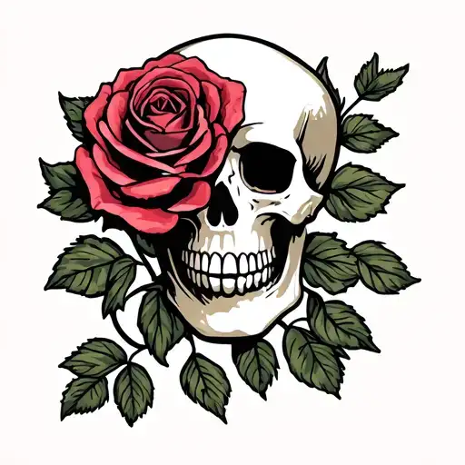 Skull And Rose