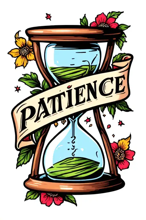 Hour Glass With The Word Patience