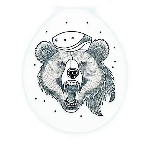 Roaring Bear That Transitions Into A Forest