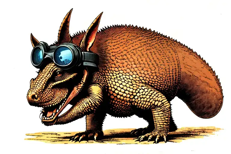 Armadillo Wearing Night Vision Goggles