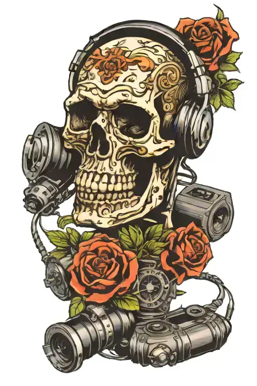 Skull Headphones Money Guns