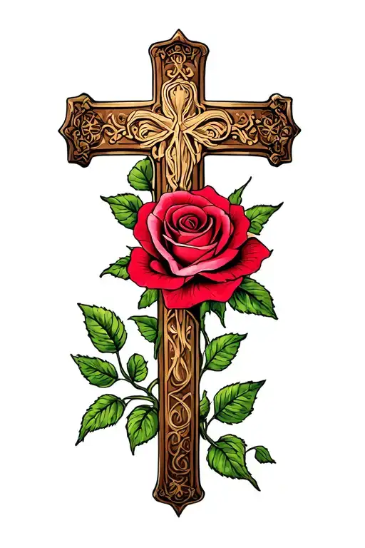 Cross And Rose
