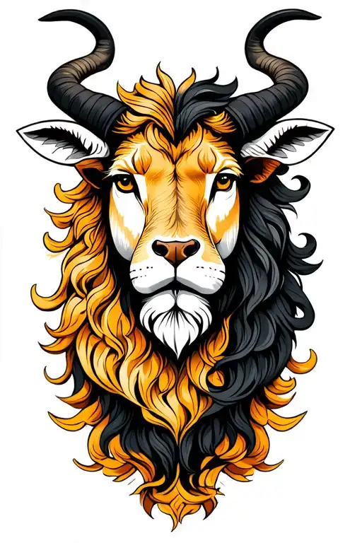 Taurus Sign And Leo Sign Intertwined