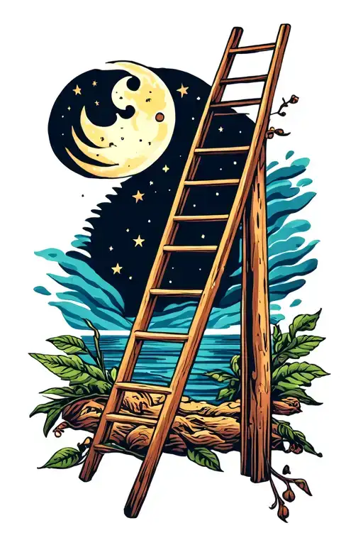 Ladder And Moon