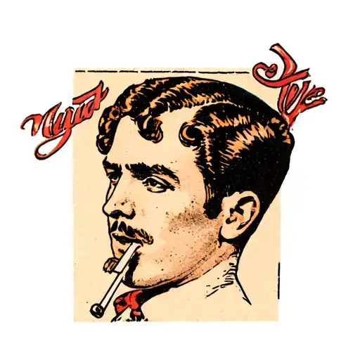 Male American Traditional Boxer Era Head Ashing A Cigarette