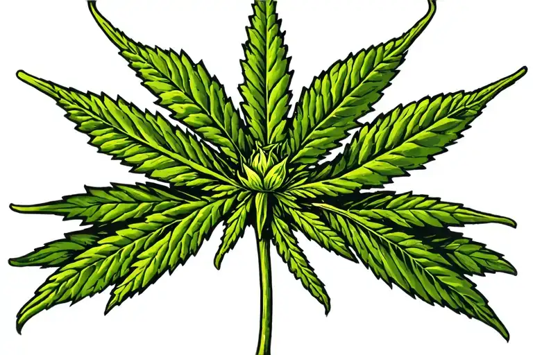 Marijuana Leaf Bud Bursting